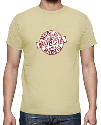 latostadora - Camiseta Made In Murcia para Hombre Crema S