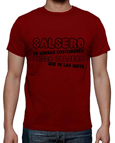 latostadora - Camiseta Salsero Busca Salsera para Hombre Rojo XXL