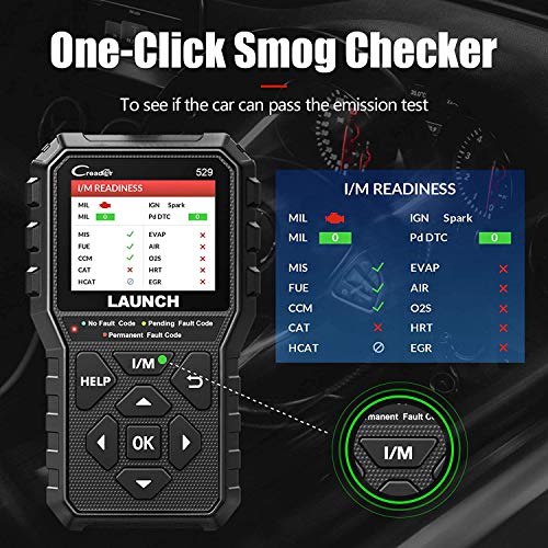 LAUNCH Code Reader CR529 Diagnosis OBD2 Lector y Apagado Luz de Error Motor y Emisiones con Datos en Vivo Test Sensor O2 Prueba EVAP para ITV [ Nuevo 2020 ]