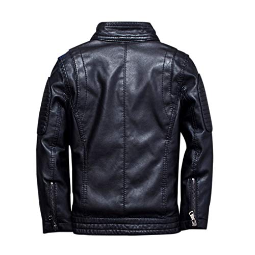 LAUSONS Chaqueta Pelo Sintetico Nino Motera Primavera Otoño Cazadora Imitacion Cuero con Tachuelas y Cremallera Negro 9-10 años LAUSONS Chaqueta Pelo Sintetico Nino Motera Primavera Otoño Cazadora Imitacion Cuero con Tachuelas y Cremallera Negro 9-10 años