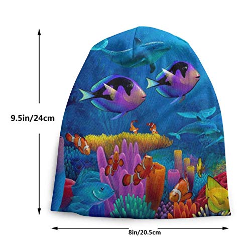 Lawenp Gorro de Punto para bebé Mundo Submarino Diseño de Peces de Colores Suave y cálido Gorro Lindo Gorros para niños Niñas de 3 a 10 años