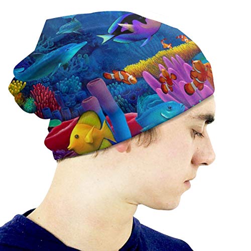 Lawenp Gorro de Punto para bebé Mundo Submarino Diseño de Peces de Colores Suave y cálido Gorro Lindo Gorros para niños Niñas de 3 a 10 años