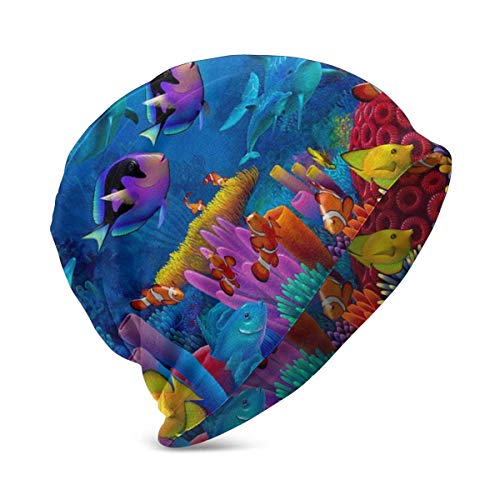 Lawenp Gorro de Punto para bebé Mundo Submarino Diseño de Peces de Colores Suave y cálido Gorro Lindo Gorros para niños Niñas de 3 a 10 años