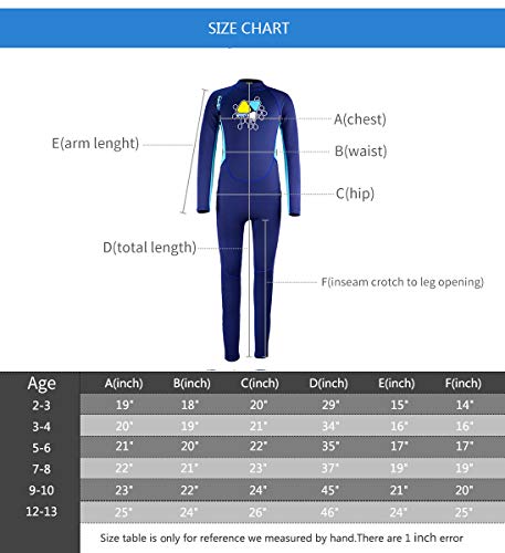 LayaTone Traje de Neopreno para Niños Niña Traje de Buceo 2mm Surf Protector UV Neoprene Kayak Neopreno para Niños Niña Traje de Neopreno Infantil Wetsuit