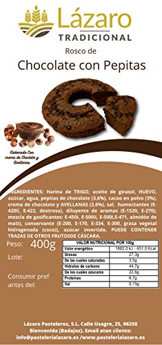 Lázaro Rosco De Chocolate Con Pepitas. 400g