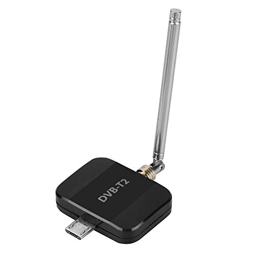 Lazmin Receptor de TV Digital DVB-T2, Stick de TV HD inalámbrico Micro USB para teléfono/Tableta PC/portátil con Android Mira hasta 30 programas de TV