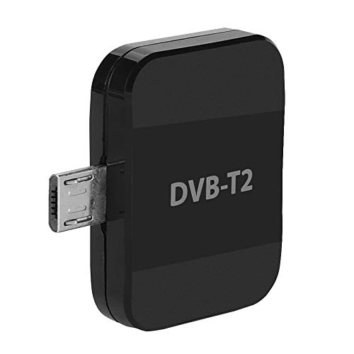 Lazmin Receptor de TV Digital DVB-T2, Stick de TV HD inalámbrico Micro USB para teléfono/Tableta PC/portátil con Android Mira hasta 30 programas de TV