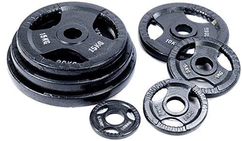 LAZNG Placa de Entrenamiento de Fuerza Tri-Grip Placas olímpicas Barbell Placas de Peso de Hierro Fundido Placa de Parachoques for el Ejercicio del Gimnasio del hogar (tamaño : 1.25KG/3lb*1)