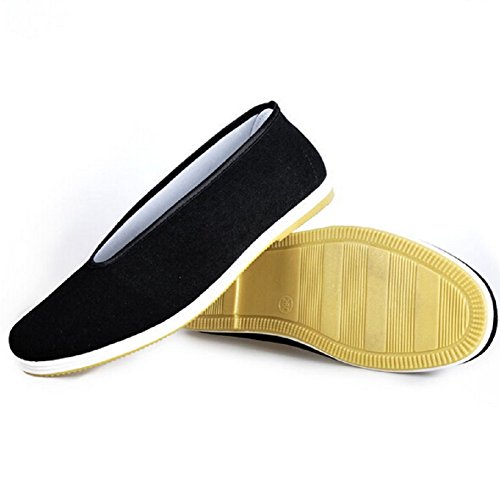 Lazutom Ocio suela de goma china de algodón tai-chi/kung fu zapatos de artes marciales equipo, color Negro, talla 42 EU