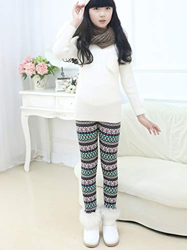 Lazzon Niña Invierno Leggings Mallas Pantalones Largos Grueso Cálido Forrado Caliente Jeggings