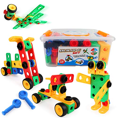LBLA Bloques de Construcción,Juguetes Construcción, 118 PCS, a partir de 3 años LBLA Bloques de Construcción,Juguetes Construcción, 118 PCS, a partir de 3 años