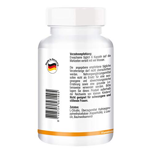 L–Citrulina 725mg – 240 cápsulas – vegano – Dosis elevada