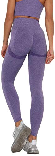 LCMXCJ Pantalones de entrenamiento de yoga, leggings fruncidos con cintura para mujer, anticelulitis.