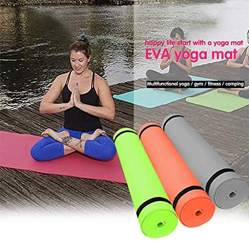 lcybem - Esterilla de yoga antideslizante (4 mm, goma EVA, ecológica, esterilla de ejercicios, esterilla de yoga para gimnasio, pilates, ejercicios de suelo, gris