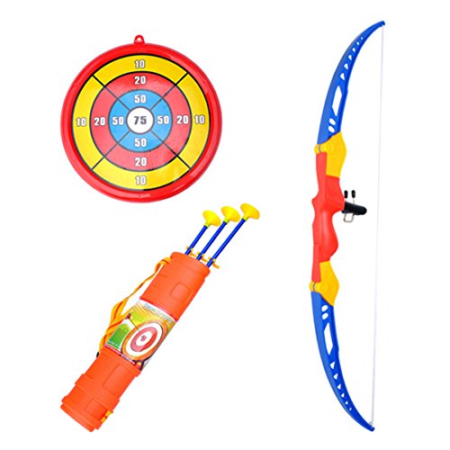 LDB SHOP Arco y Flechas para niños con 1 Arco,3 Flechas,1 Objetivo,1 Dedil y 1 Carcaj 6 años y más