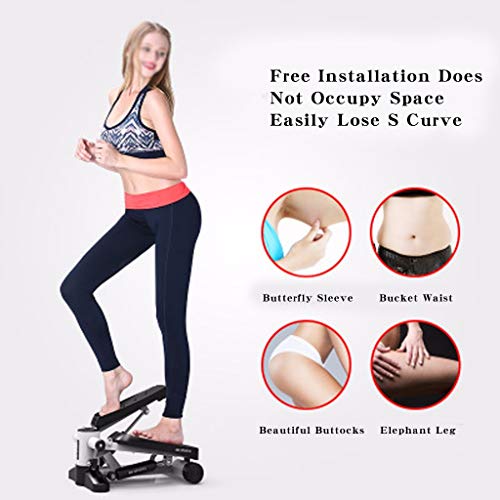 LDDLDG Stepper Fitness Stepper para ejercicios, mini Stepper Fitness con bandas de resistencia, ejercicio, máquina de entrenamiento para mujeres y hombres