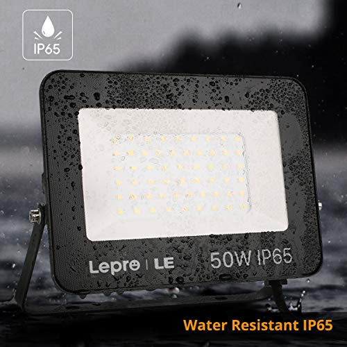 LE Foco LED 50W, 4200 lúmenes, IP65 resistente al agua, Foco LED Exterior, Blanco Frío 5000 K, Ángulo de haz 120°, Foco Proyector LED para Jardín, Garaje, Hotel, Patio, etc.