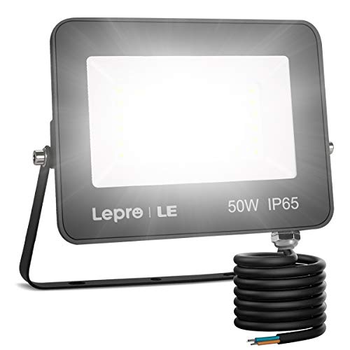 LE Foco LED 50W, 4200 lúmenes, IP65 resistente al agua, Foco LED Exterior, Blanco Frío 5000 K, Ángulo de haz 120°, Foco Proyector LED para Jardín, Garaje, Hotel, Patio, etc. LE Foco LED 50W, 4200 lúmenes, IP65 resistente al agua, Foco LED Exterior, Blanco Frío 5000 K, Ángulo de haz 120°, Foco Proyector LED para Jardín, Garaje, Hotel, Patio, etc.