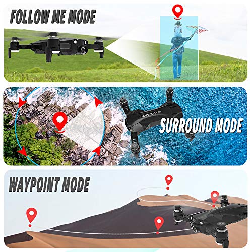 le-idea Drone con Camara HD,4K Drones con Camara Profesional Estabilizador GPS, 5G WiFi FPV Drone Tiempo Real, Largo Tiempo de Vuelo Drone 16 Minutos Drone Plegable RC【Actualizar IDEA21】
