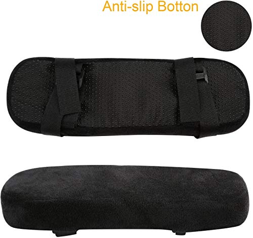 LEADSTAR Almohadilla para reposabrazos de Silla de Oficina, Memoria Ergonómica Antideslizante Almohada de Espuma viscoelástica, Alivio de presión de Codos y antebrazos (Juego de 2)