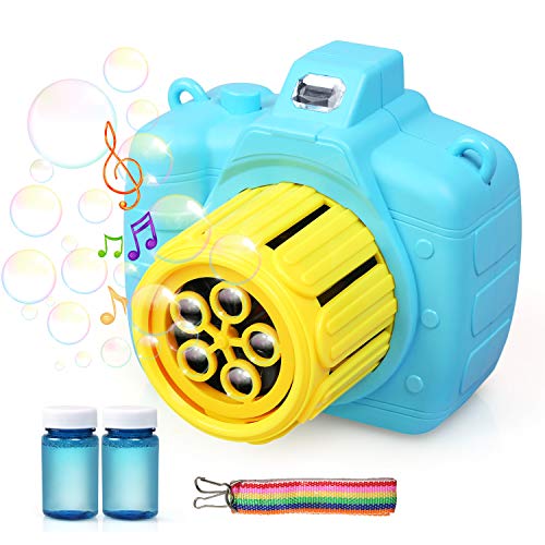 LEADSTAR Maquina de Burbujas, Máquina de Burbujas Automática niños soplador de Burbujas para Fiestas Incluye Botella de solución, los Mejores Juguetes y Regalos para Niños y Niñas