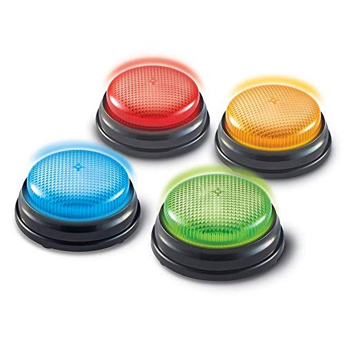 Learning Resources- Botones de Respuesta con luz y Sonido, Set de 4, Color (LER3776)