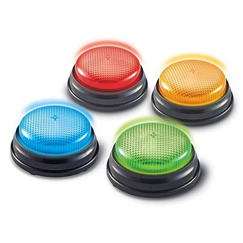 Learning Resources- Botones de Respuesta con luz y Sonido, Set de 4, Color (LER3776) Learning Resources- Botones de Respuesta con luz y Sonido, Set de 4, Color (LER3776)