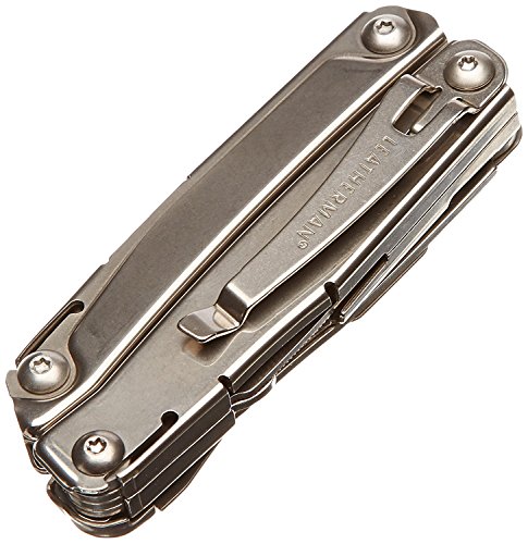 Leatherman Rev - Multiherramienta de bolsillo, 14 herramientas, hoja bloqueable para camping y bricolaje, de acero inoxidable con alicates navaja y destornillador, hecho en EE.UU., con funda de nylon