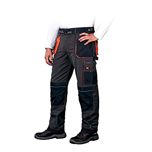 Leber&Hollman Canver - Pantalones protectores, color negro y naranja, talla 56 alemana