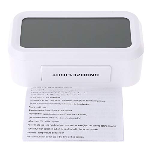 LED Digital Alarma despertador,Anself Reloj Repeticion activada por luz Snooze Sensor de luz Tiempo Fecha Temperatura (Blanco puro) LED Digital Alarma despertador,Anself Reloj Repeticion activada por luz Snooze Sensor de luz Tiempo Fecha Temperatura (Blanco puro)