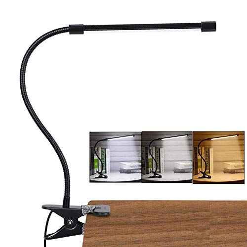 LED Lámpara De Mesa Escritorio, Luz De Lectura Con Abrazadera USB Portátil Flexible Regulable Con 3 Modos De Iluminación y 10 Niveles De Brillo Para Oficina Dormitorio Lectura Estudiar 7w (Negro) LED Lámpara De Mesa Escritorio, Luz De Lectura Con Abrazadera USB Portátil Flexible Regulable Con 3 Modos De Iluminación y 10 Niveles De Brillo Para Oficina Dormitorio Lectura Estudiar 7w (Negro)