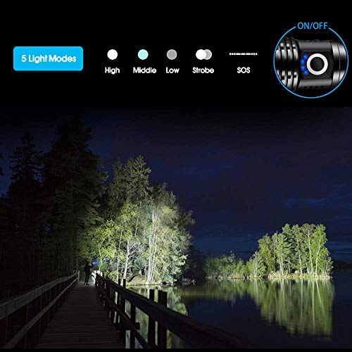LED Linterna Recargable, Linterna LED De 3000 Lúmenes, 5 Modos, Con Zoom, Resistente Al Agua, Con Batería Recargable 18650, Linterna De Mano Para Acampar, Caminar, Andar En Bicicleta LED Linterna Recargable, Linterna LED De 3000 Lúmenes, 5 Modos, Con Zoom, Resistente Al Agua, Con Batería Recargable 18650, Linterna De Mano Para Acampar, Caminar, Andar En Bicicleta