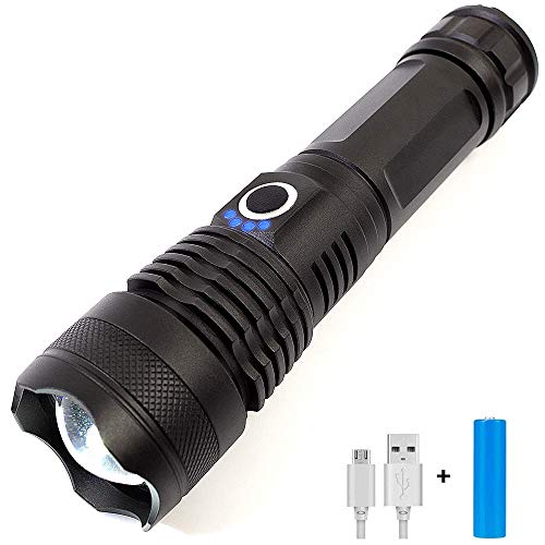LED Linterna Recargable, Linterna LED De 3000 Lúmenes, 5 Modos, Con Zoom, Resistente Al Agua, Con Batería Recargable 18650, Linterna De Mano Para Acampar, Caminar, Andar En Bicicleta LED Linterna Recargable, Linterna LED De 3000 Lúmenes, 5 Modos, Con Zoom, Resistente Al Agua, Con Batería Recargable 18650, Linterna De Mano Para Acampar, Caminar, Andar En Bicicleta