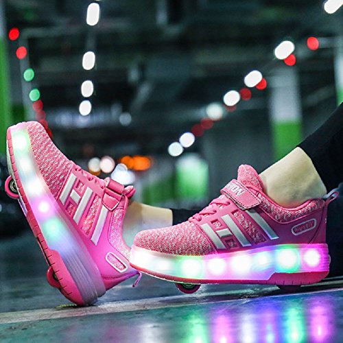 Led Luces Zapatos con Ruedas Dobles para Pequeños Niños y Niña Automática Calzado de Skateboarding Deportes de Exterior Patines en Línea Brillante Mutilsport Aire Libre y Deporte Gimnasia Zapatillas