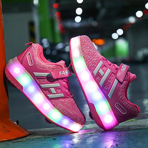 Led Luces Zapatos con Ruedas Dobles para Pequeños Niños y Niña Automática Calzado de Skateboarding Deportes de Exterior Patines en Línea Brillante Mutilsport Aire Libre y Deporte Gimnasia Zapatillas