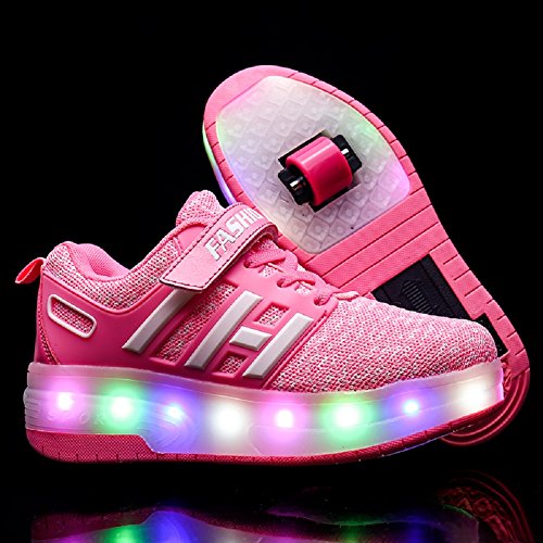 Led Luces Zapatos con Ruedas Dobles para Pequeños Niños y Niña Automática Calzado de Skateboarding Deportes de Exterior Patines en Línea Brillante Mutilsport Aire Libre y Deporte Gimnasia Zapatillas