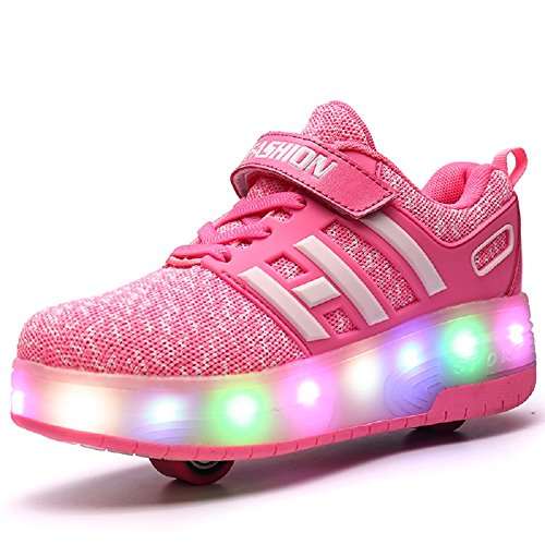 Led Luces Zapatos con Ruedas Dobles para Pequeños Niños y Niña Automática Calzado de Skateboarding Deportes de Exterior Patines en Línea Brillante Mutilsport Aire Libre y Deporte Gimnasia Zapatillas