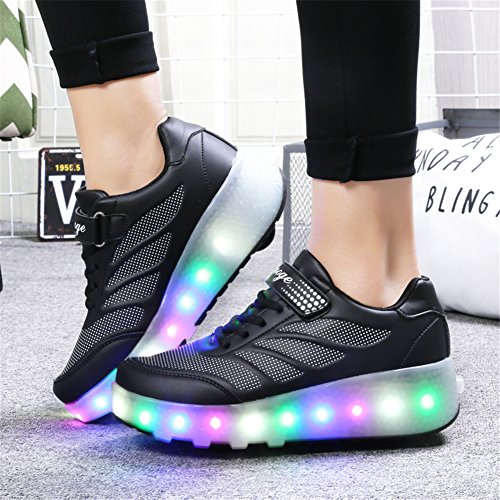 Led Luces Zapatos con Ruedas Dobles para Pequeños Niños y Niña Automática Calzado de Skateboarding Deportes de Exterior Patines en Línea Brillante Mutilsport Aire Libre y Deporte Gimnasia Zapatillas