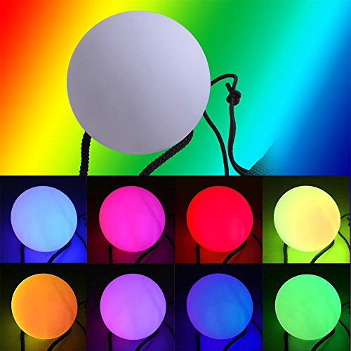 LED Poi,NHsunray Glow Thrown Bolas Multicolor Pelota para Profesional Danza del Vientre Plano Mano Destello Props (blanco) LED Poi,NHsunray Glow Thrown Bolas Multicolor Pelota para Profesional Danza del Vientre Plano Mano Destello Props (blanco)