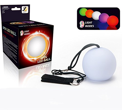 LED Poi,NHsunray Glow Thrown Bolas Multicolor Pelota para Profesional Danza del Vientre Plano Mano Destello Props (blanco) LED Poi,NHsunray Glow Thrown Bolas Multicolor Pelota para Profesional Danza del Vientre Plano Mano Destello Props (blanco)