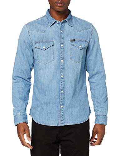 Lee Western Shirt Camisa, Frost Blue, Small para Hombre