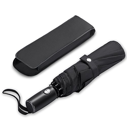 Leebotree Paraguas Plegables y Compacto, Paraguas de Viaje Plegable Clásico Sistema automático de Apertura Tela Impermeable y Muy Resistente 210T de Teflón. Fácil Transporte (Negro) Leebotree Paraguas Plegables y Compacto, Paraguas de Viaje Plegable Clásico Sistema automático de Apertura Tela Impermeable y Muy Resistente 210T de Teflón. Fácil Transporte (Negro)