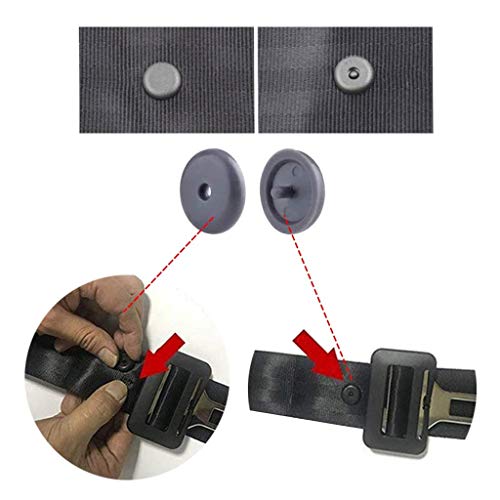 LEEQ - Botón de tope para cinturón de seguridad, no requiere soldadura para instalarlo, color gris, con punzón con mango de madera, 15 juegos de botones
