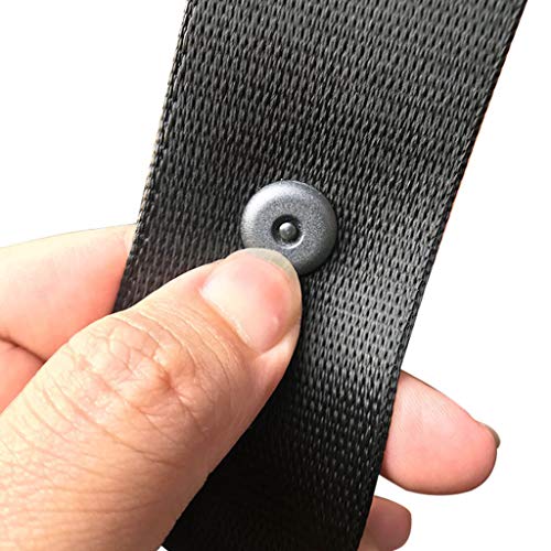 LEEQ - Botón de tope para cinturón de seguridad, no requiere soldadura para instalarlo, color gris, con punzón con mango de madera, 15 juegos de botones