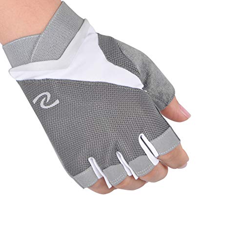 LeerKing Guantes Deportivos para Mujer y Niño Guantes Ligeros para Fitness Pole Dance Remo Yoga Gimnasia Sin Almohadilla de Palma, Gris S