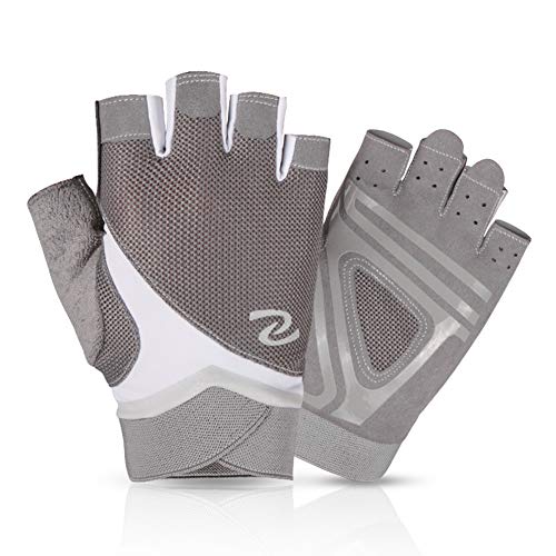 LeerKing Guantes Deportivos para Mujer y Niño Guantes Ligeros para Fitness Pole Dance Remo Yoga Gimnasia Sin Almohadilla de Palma, Gris S