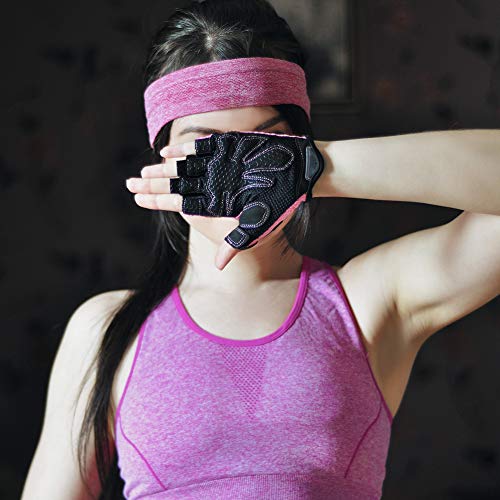LeerKing Guantes Fitness con Protección Palma Guante Entrenamiento Transpirable de Gimnasio y de Deporte para Hombre y Mujer, Rosa S LeerKing Guantes Fitness con Protección Palma Guante Entrenamiento Transpirable de Gimnasio y de Deporte para Hombre y Mujer, Rosa S