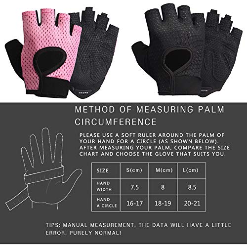 LeerKing Guantes Fitness con Protección Palma Guante Entrenamiento Transpirable de Gimnasio y de Deporte para Hombre y Mujer, Rosa S LeerKing Guantes Fitness con Protección Palma Guante Entrenamiento Transpirable de Gimnasio y de Deporte para Hombre y Mujer, Rosa S