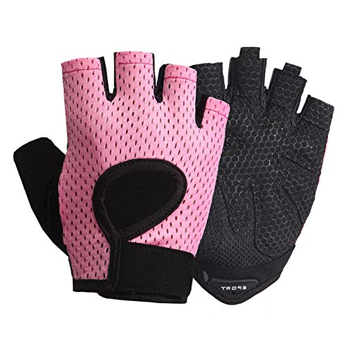 LeerKing Guantes Fitness con Protección Palma Guante Entrenamiento Transpirable de Gimnasio y de Deporte para Hombre y Mujer, Rosa S LeerKing Guantes Fitness con Protección Palma Guante Entrenamiento Transpirable de Gimnasio y de Deporte para Hombre y Mujer, Rosa S