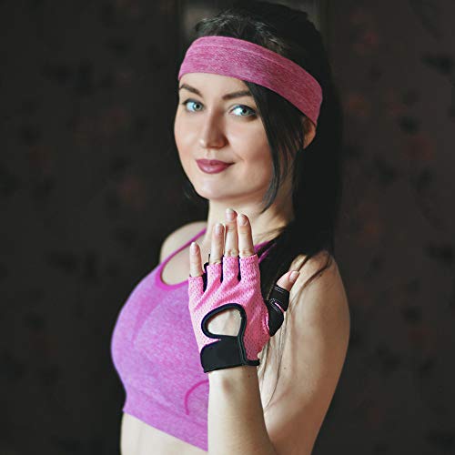 LeerKing Guantes Fitness con Protección Palma Guante Entrenamiento Transpirable de Gimnasio y de Deporte para Hombre y Mujer, Rosa S LeerKing Guantes Fitness con Protección Palma Guante Entrenamiento Transpirable de Gimnasio y de Deporte para Hombre y Mujer, Rosa S